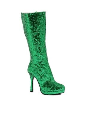 Ellie Zara NIB Emerald Green Glitter Knee-High Stiletto Boot